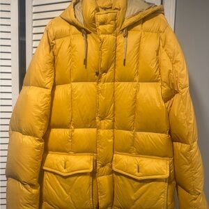 Yellow  Abercrombie & Fitch Puffer Jacket with Hood